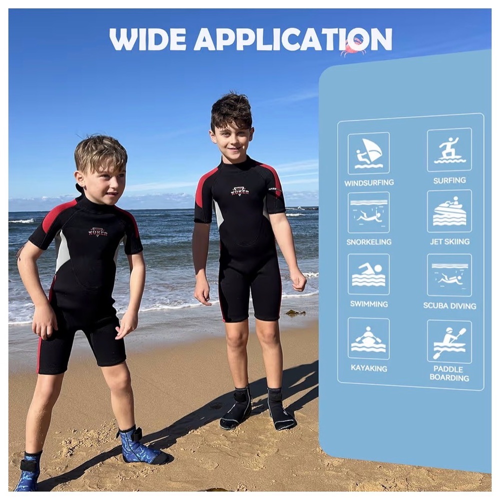 Kids Wetsuit for Boys Girls,3mm Shorty Wetsuit Thermal Back Zip Thermal Swimsuit
